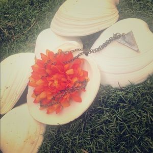 Handmade Marbled triangle necklace